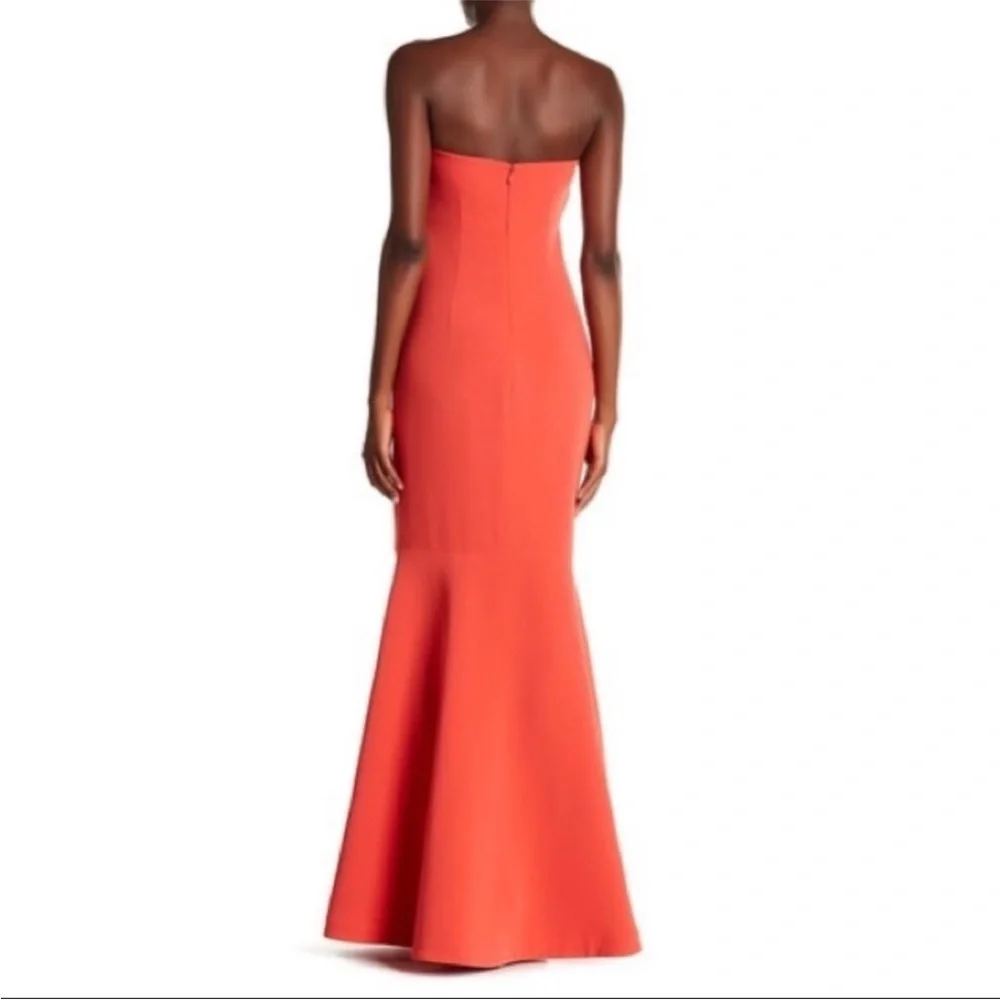 Cinq a Sept Dress Luna Strapless Mermaid Gown Maxi in Venetian Red